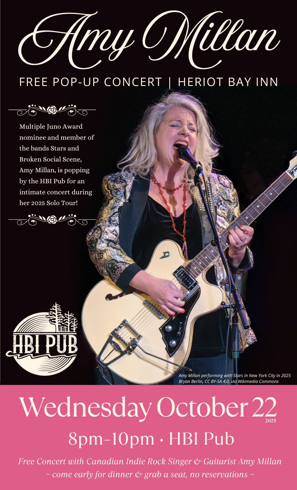 Amy Millan Concert at the HBI Pub 2025