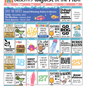 HBI Calendar of events for August, 2025