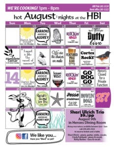 August calendar of events & specials