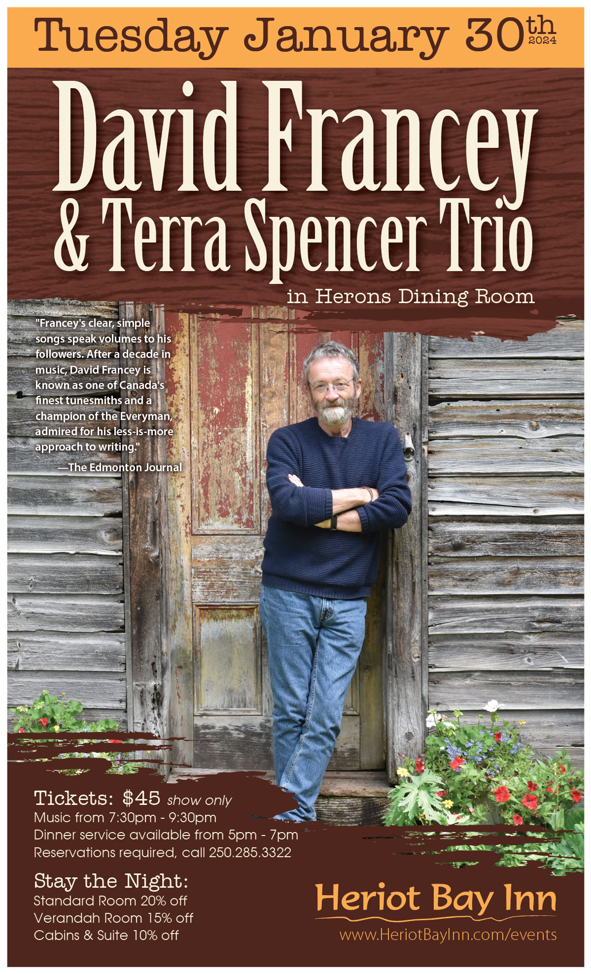 David Francey & Terra Spencer Trio