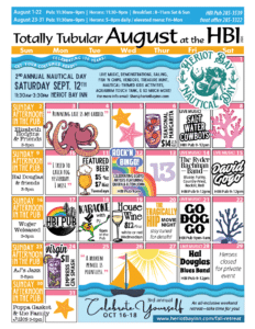 HBI Calendar of events for August 2026