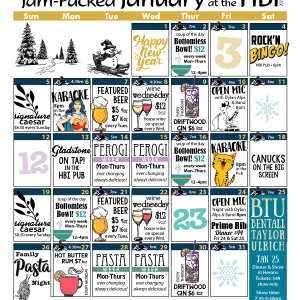 HBI Calendar of events for January, 2025