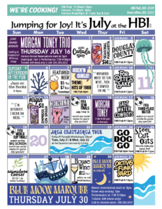 HBI Calendar of events for July 2026