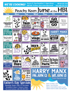 HBI Calendar of events for June 2026
