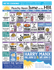 HBI Calendar of events for June 2026