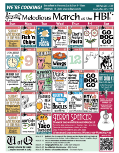 HBI Calendar of events for March 2026