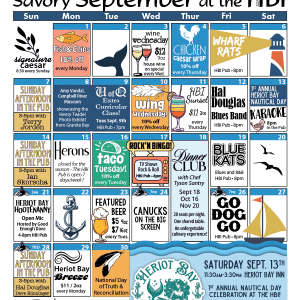 HBI Calendar of events for September, 2025