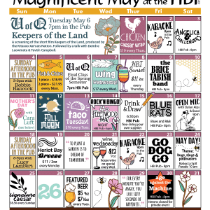 HBI Calendar of events for May, 2025