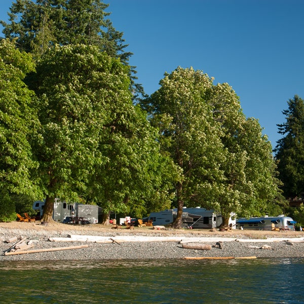 Waterfront campground at the Heriot Bay Inn