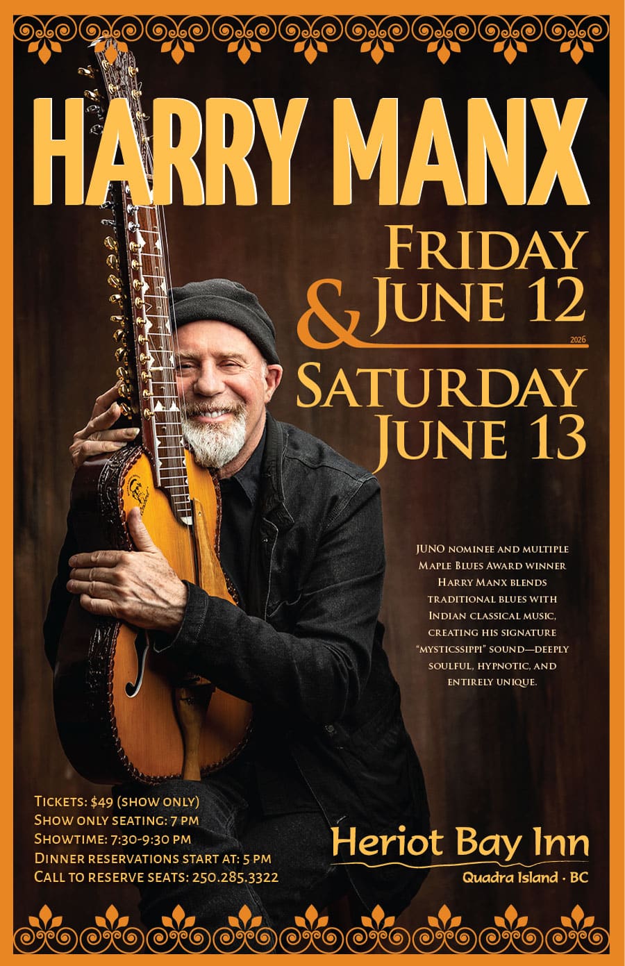 Harry Manx poster HBI June 2026