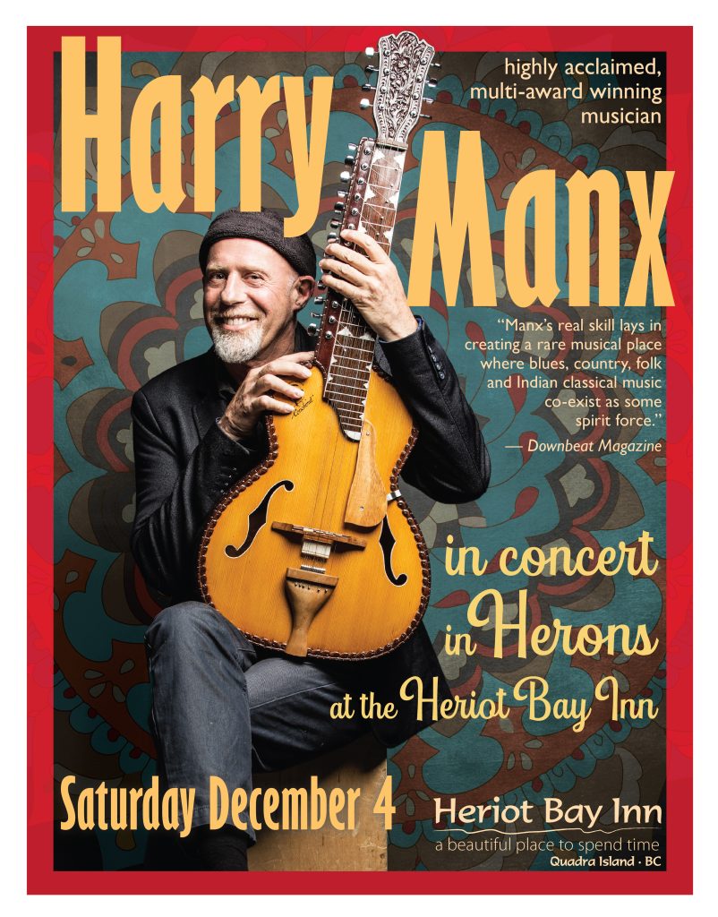 Harry Manx dinner concert on Quadra Island POSTER