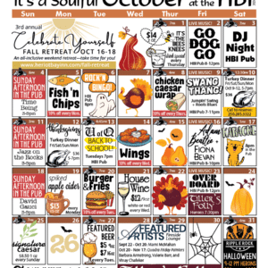 HBI Calendar of events for October 2026
