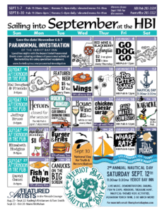 HBI Calendar of events for September 2026
