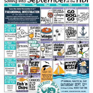 HBI Calendar of events for September 2026
