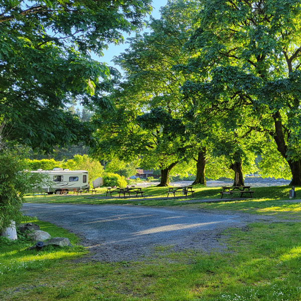 Waterfront campground at the Heriot Bay Inn