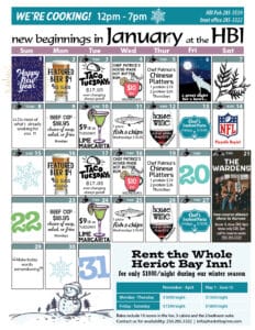 January 2023 calendar of events