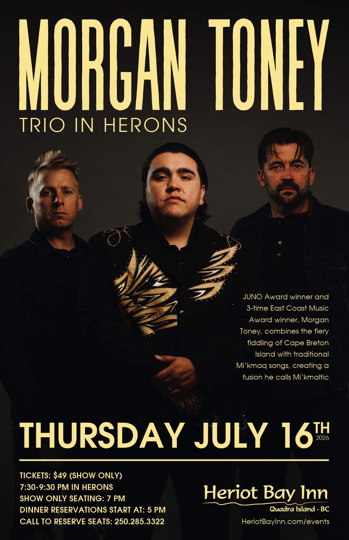 Morgan Toney Trio in Herons