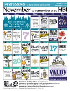 November 2023 calendar of events