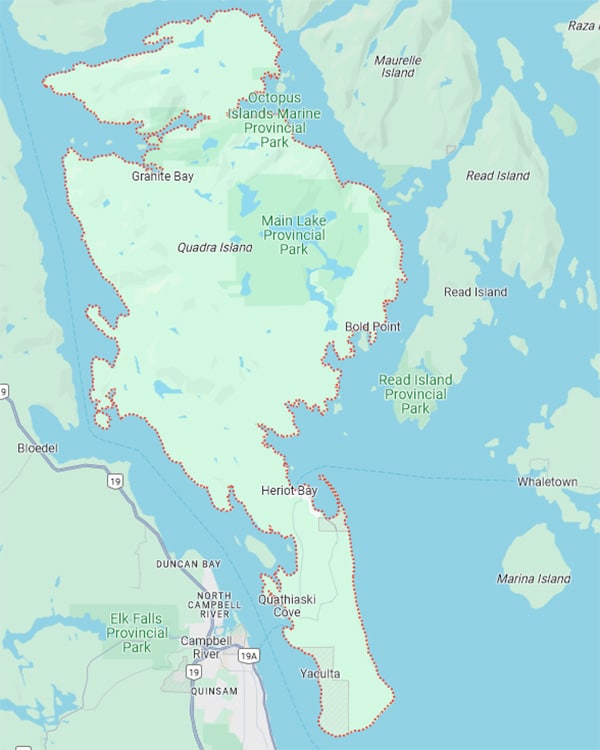 Quadra Island Google map