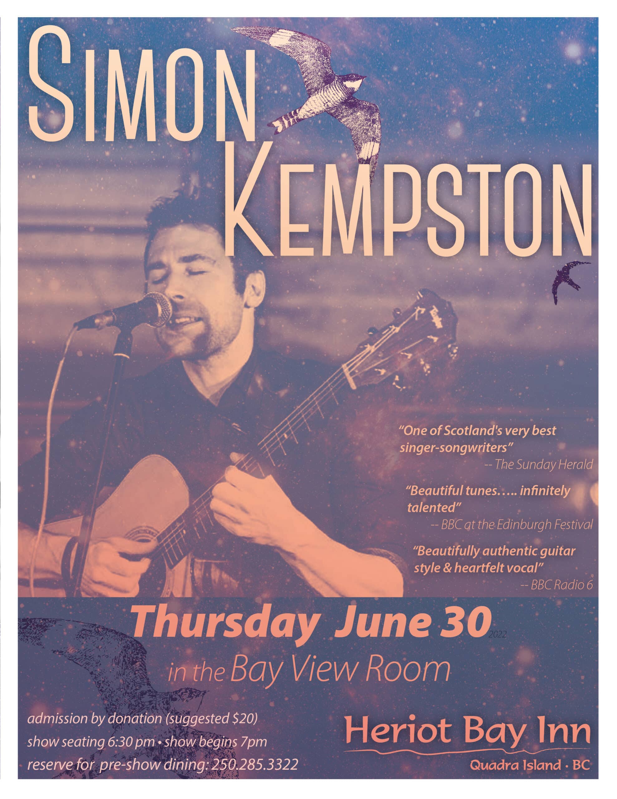 Simon Kempston live music on Quadra Island