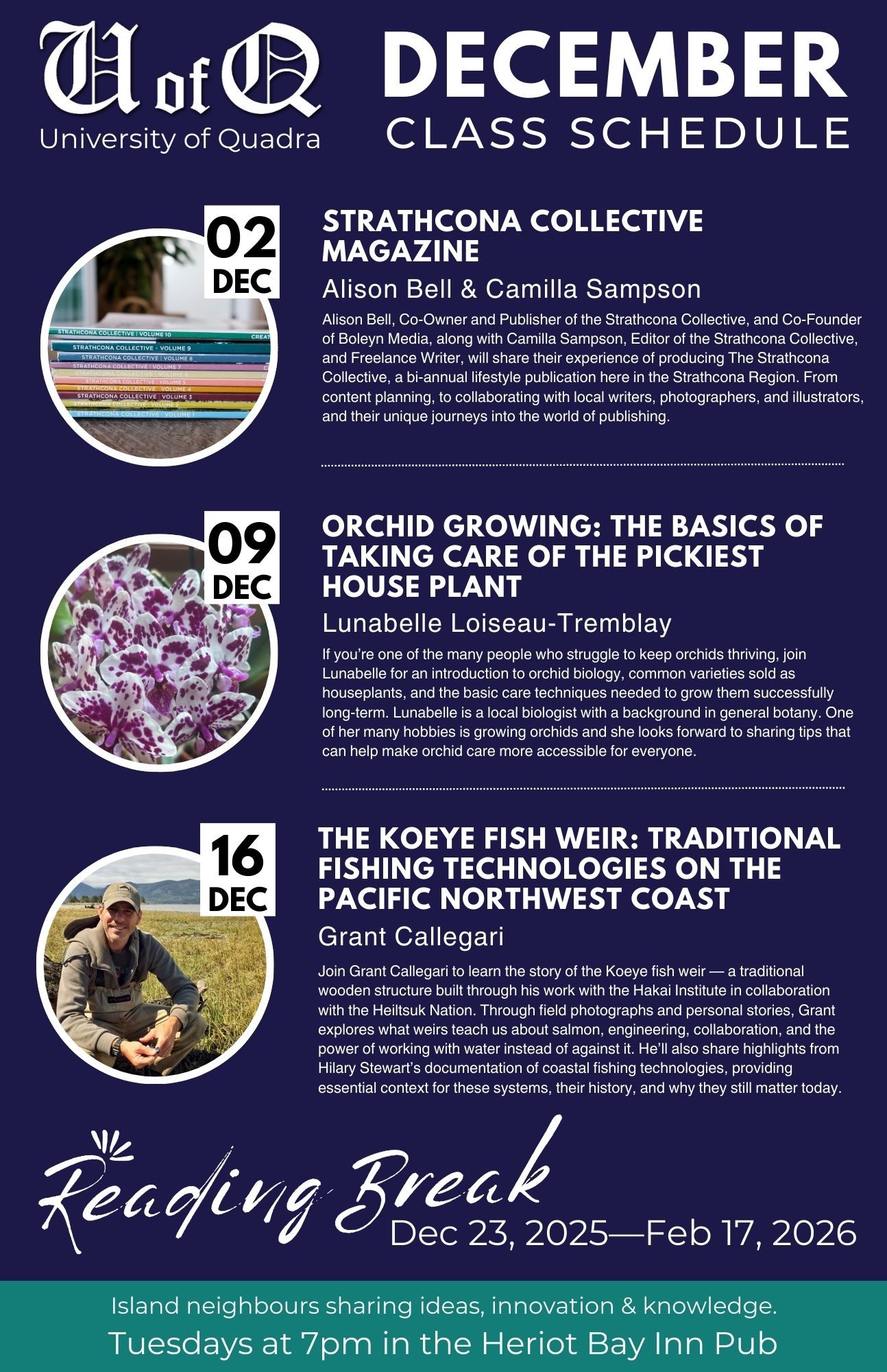 UofQ December 2025 Class Schedule